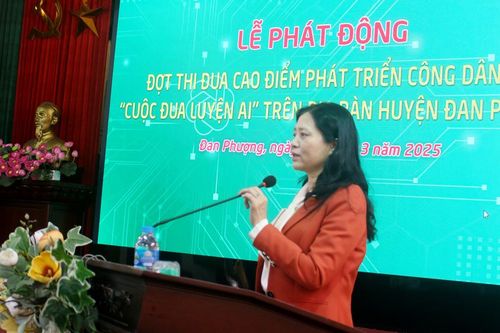 Huyện Đan Phượng thi đua cao điểm phát triển công dân số 'Cuộc đua luyện AI'