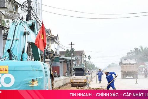 Gấp rút thi công QL 8C phục vụ du khách về biển Thiên Cầm