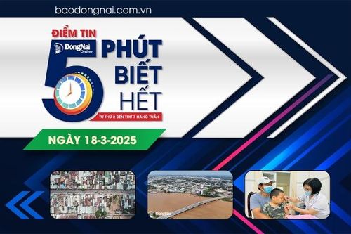 Điểm tin '5 phút biết hết' sáng 18-3: Rà soát, cấp giấy chứng nhận quyền sử dụng đất tại 3 'siêu phường' của Biên Hòa