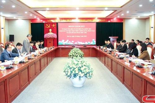 Ủy ban Văn hóa và Xã hội của Quốc hội làm việc với UBND tỉnh Sơn La