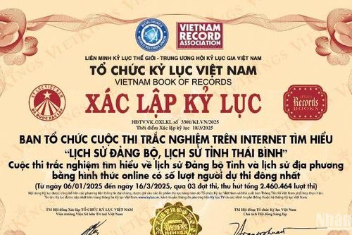 Cuộc thi tìm hiểu 'Lịch sử Đảng bộ, lịch sử tỉnh Thái Bình' đoạt kỷ lục Việt Nam