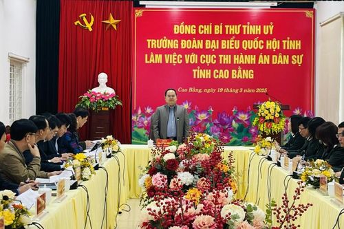 Bí thư Tỉnh ủy Quản Minh Cường làm việc với Cục Thi hành án Dân sự tỉnh