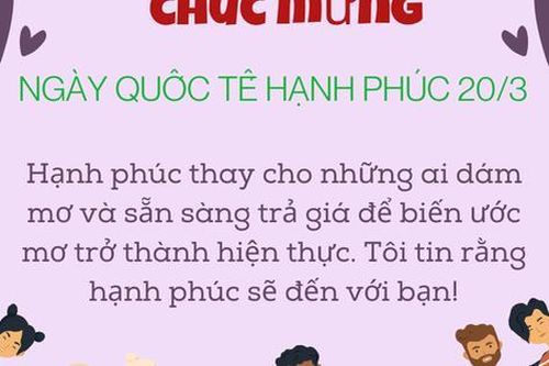 Lời chúc ngày Quốc tế Hạnh phúc 20/3 tặng người yêu và bạn bè