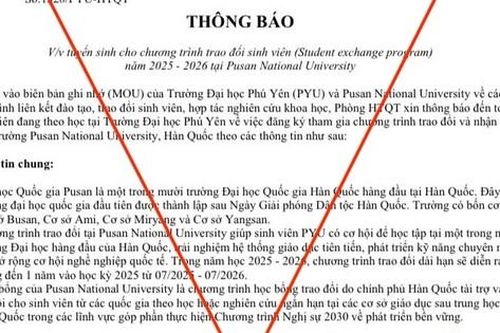 Trường Đại học Phú Yên cảnh báo văn bản giả mạo về chương trình trao đổi sinh viên