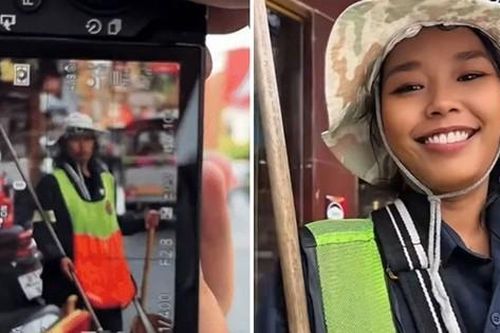 Cô gái quét đường ở Thái bất ngờ nổi tiếng vì xinh rạng ngời, được mời làm mẫu