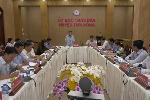 Đoàn công tác của Ban Thường vụ Tỉnh ủy Đồng Tháp làm việc tại huyện Tam Nông