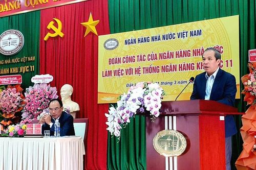 Phó Thống đốc NHNN Đoàn Thái Sơn làm việc với hệ thống ngân hàng Khu vực 11