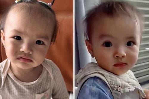 Biểu cảm cau có đáng yêu của bé Thị Tằm nhà Thu Quỳnh