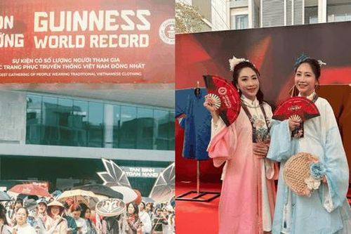 Gai Con 'xúng xính' trong trang phục truyền thống, quyết lập kỷ lục Guinness