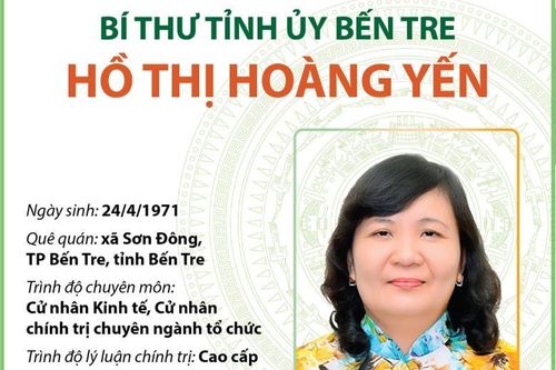 Bí thư Tỉnh ủy Bến Tre Hồ Thị Hoàng Yến