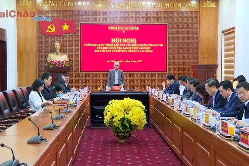 Thông qua Dự thảo báo cáo kiểm tra của Bộ Chính trị, Ban Bí thư năm 2025 đối với Ban Thường vụ Tỉnh ủy Lai Châu
