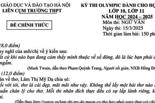 Đề thi Ngữ văn: Mỗi thi nhân đích thực đều có sự lấp lánh riêng