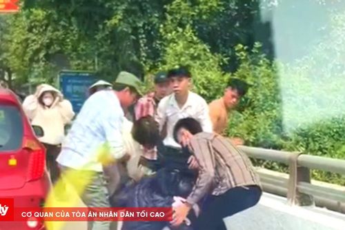Giải cứu người mẹ ôm hai con nhỏ định nhảy cầu