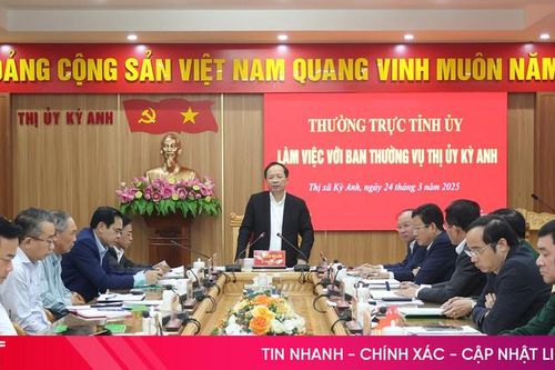 Thường trực Tỉnh ủy làm việc với Ban Thường vụ Thị ủy Kỳ Anh