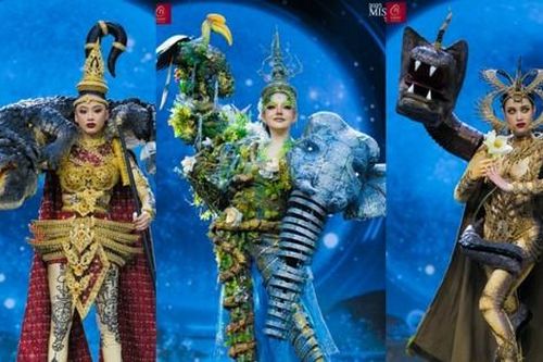 Thi Trang phục dân tộc Miss Grand Thailand 2025 mà ngỡ lạc vào vườn thú Safari