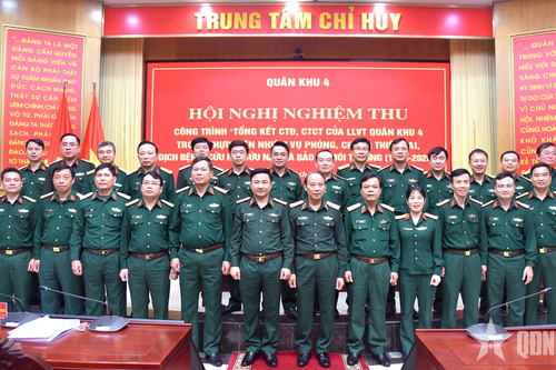 Nghiệm thu công trình tổng kết công tác Đảng, công tác chính trị của LLVT Quân khu 4
