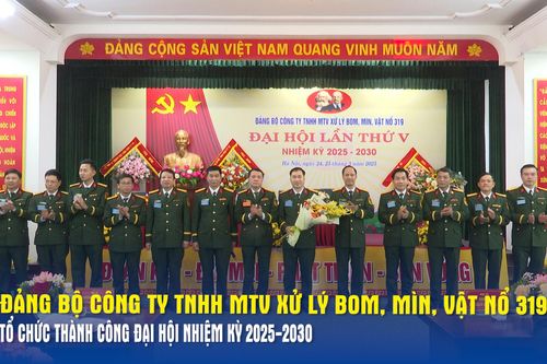Đảng bộ Công ty TNHH MTV Xử lý bom, mìn, vật nổ 319 tổ chức thành công Đại hội nhiệm kỳ 2025-2030
