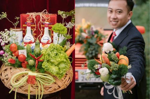 Đám cưới Bình Định viral khắp MXH vì trang trí bằng... rau củ