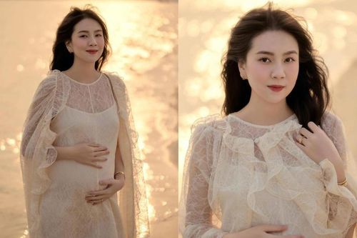 MC Mai Ngọc khoe sắc rạng ngời tháng cuối thai kỳ
