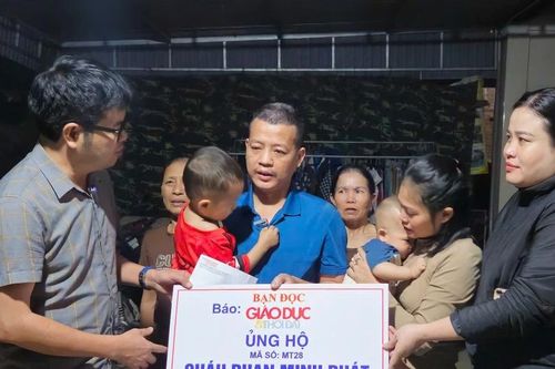 Trao hơn 25 triệu do Báo GD&TĐ kết nối tới hoàn cảnh bé trai 3 tuổi bị ung thư