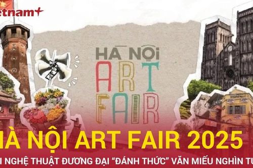 Không gian Văn Miếu 'thổi hồn' cho các tác phẩm nghệ thuật tại Hà Nội Art Fair 2025