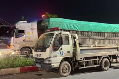 Điều khiển ô tô chở quá tải trọng 225% bỏ chạy, tông xe CSGT