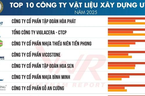 Vietnam Report: Công bố Top 10 Công ty Vật liệu xây dựng uy tín năm 2025