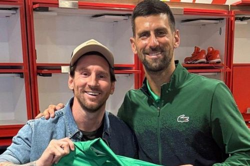Lionel Messi đến tận nơi cổ vũ Djokovic thi đấu ở Miami Open 2025