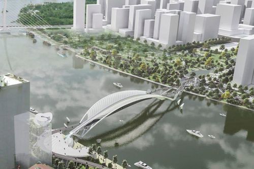 Khởi công cầu đi bộ qua sông Sài Gòn