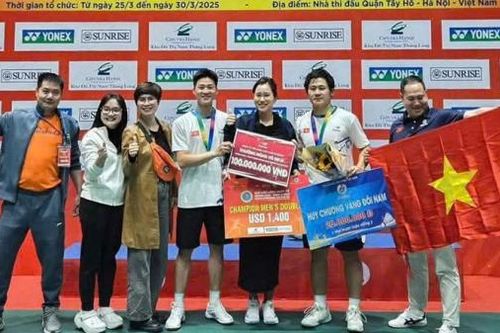 Cặp VĐV Lâm Đồng giành HCV lịch sử tại giải Giải cầu lông quốc tế Ciputra Hanoi - Yonex Sunrise Viet Nam International Challenge 2025