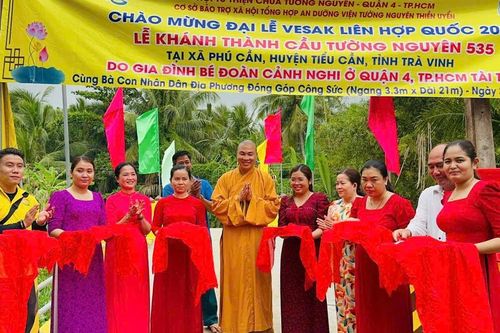 Chùa Tường Nguyên khánh thành 3 công trình cầu nông thôn chào mừng Đại lễ Vesak 2025