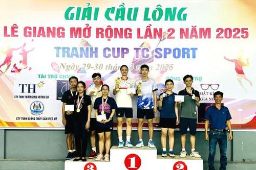 Bế mạc Giải cầu lông Lê Giang mở rộng lần II năm 2025 - Tranh cúp TC Sport
