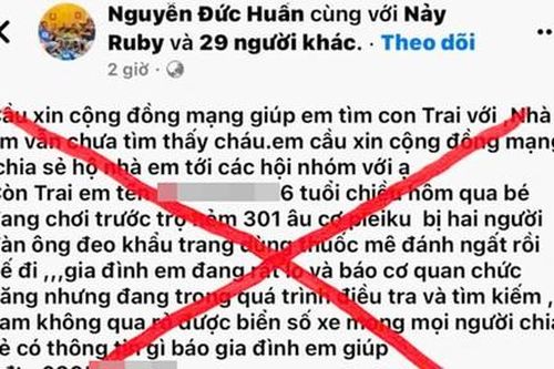 Đăng tin xuyên tạc 'đánh thuốc mê bắt cóc trẻ em' để câu view rồi xin quyên góp tiền