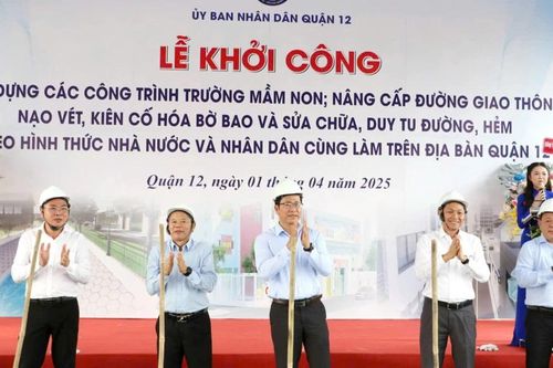 Quận 12 khởi công loạt công trình Nhà nước và nhân dân cùng làm