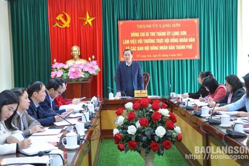 Bí thư Thành ủy Lạng Sơn làm việc với Thường trực HĐND và các ban HĐND thành phố