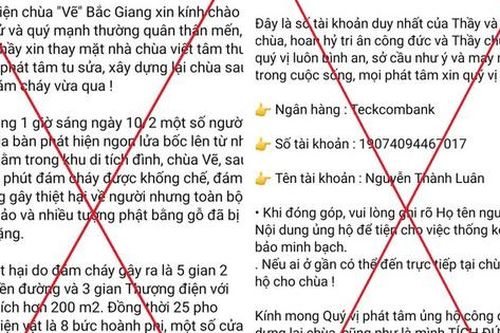 Cảnh giác thủ đoạn kêu gọi phát tâm tu sửa, xây dựng chùa để chiếm đoạt tài sản