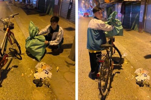 Gây xúc động với hình ảnh phụ mẹ nhặt ve chai, nam sinh chia sẻ ước mơ