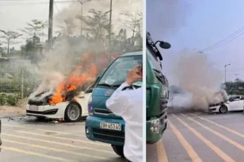 Xe ô tô bốc cháy khi đang lưu thông