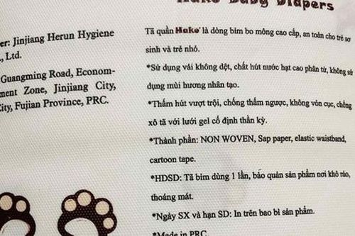 Tã bỉm trẻ em gắn mác Hàn, Nhật, mập mờ về xuất xứ, tiềm ẩn nhiều nguy cơ gây hại cho sức khỏe