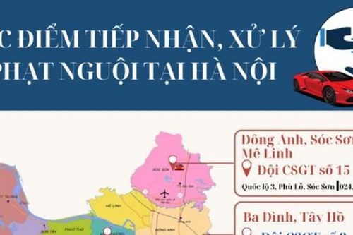 14 điểm tiếp nhận, xử lý phạt nguội tại Hà Nội