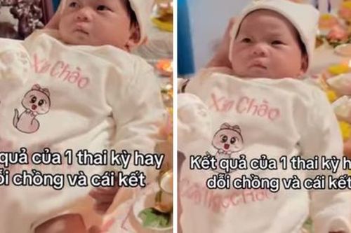 Em bé 1 tháng tuổi đã biết 'lườm bố cháy mặt' khiến cộng đồng mạng cười không ngớt