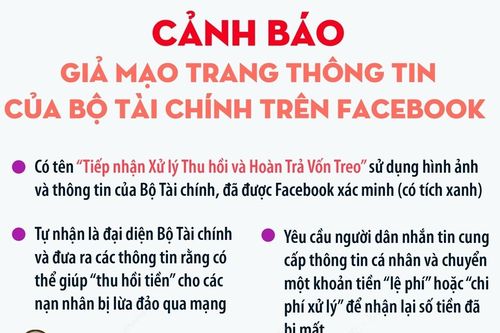 Cảnh báo giả mạo trang thông tin của Bộ Tài chính trên Facebook