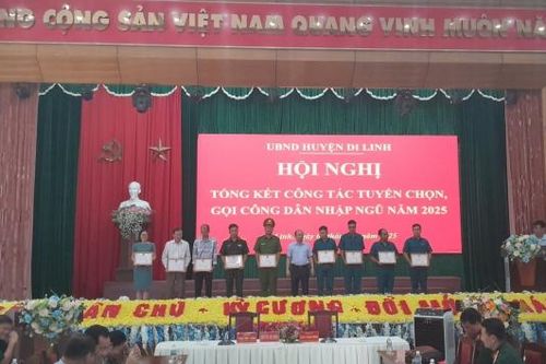 Di Linh: Tổng kết công tác tuyển chọn, gọi công dân nhập ngũ năm 2025