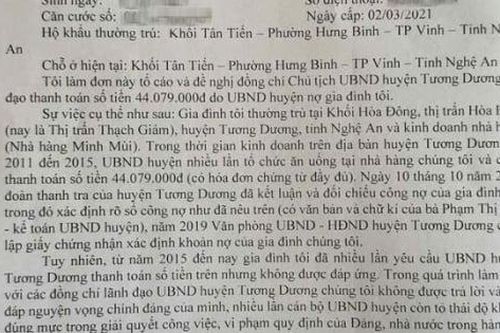 Thông tin mới nhất về việc UBND huyện Tương Dương - Nghệ An nợ tiền cơm tiếp khách hơn 10 năm trước