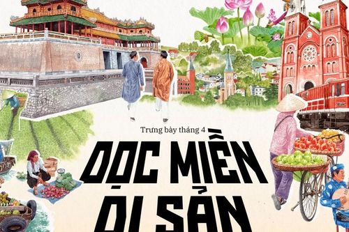 Khám phá 112 tác phẩm màu nước tại 'Dọc miền di sản'