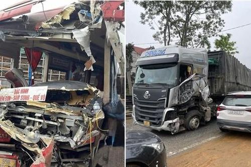 Tuyên Quang: Một người chết, 9 người bị thương khi xe khách va chạm xe đầu kéo