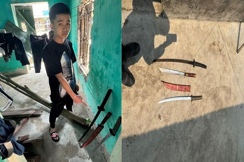 Nhóm thanh niên vác dao kiếm đi giải quyết mâu thuẫn