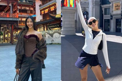 Hoàng Thùy dành thời gian khám phá Thượng Hải
