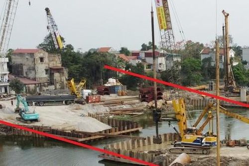 Cận cảnh cầu Vành đai 5 vùng Thủ đô vượt sông Nhuệ