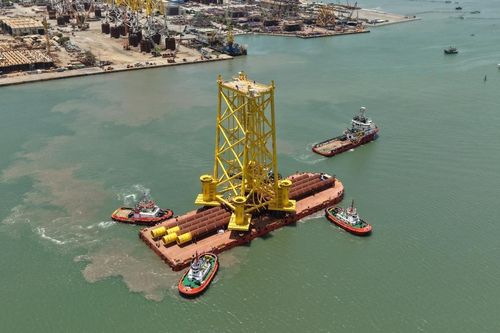 PV Shipyard hạ thủy thành công chân đế trạm biến áp ngoài khơi